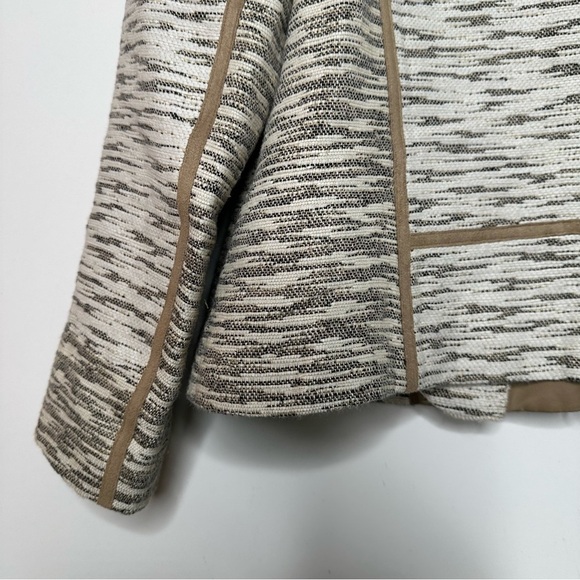 Lafayette 148 New York Beige Linen Blend Zip Up Blazer Size 14 - Picture 3 of 7